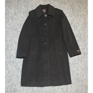 Anne Klein Women's Coat Size 12 Charcoal Gray Wool Cashmere Blend Classic Luxury